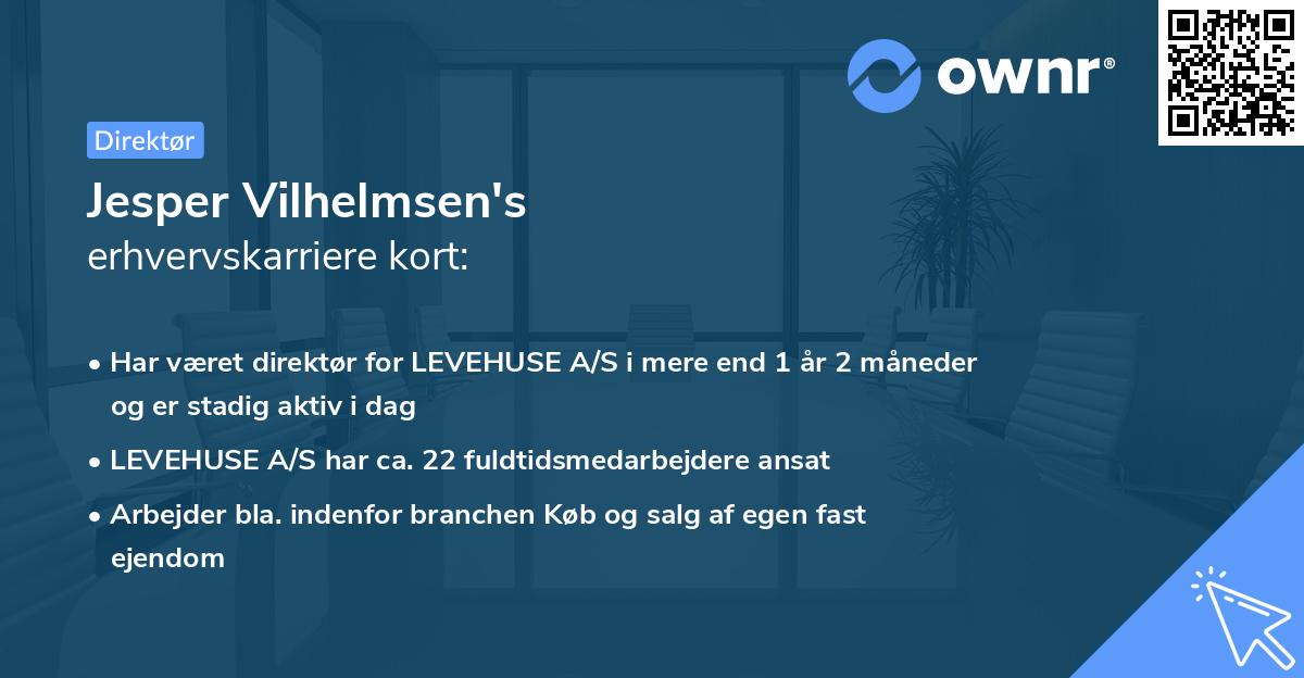 Jesper Vilhelmsen's erhvervskarriere kort