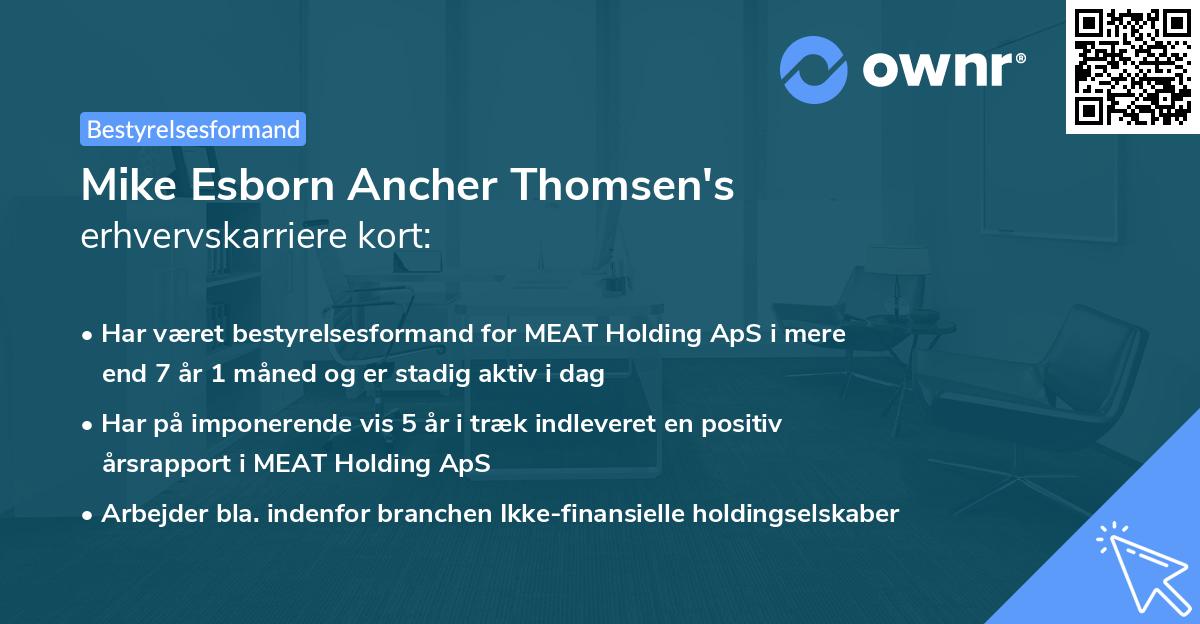 Mike Esborn Ancher Thomsen's erhvervskarriere kort