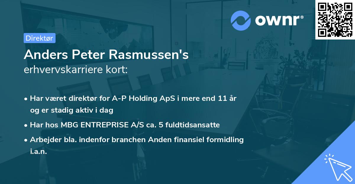 Anders Peter Rasmussen's erhvervskarriere kort