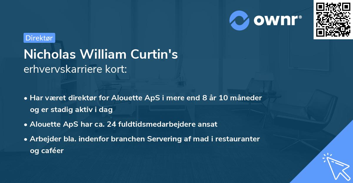 Nicholas William Curtin's erhvervskarriere kort