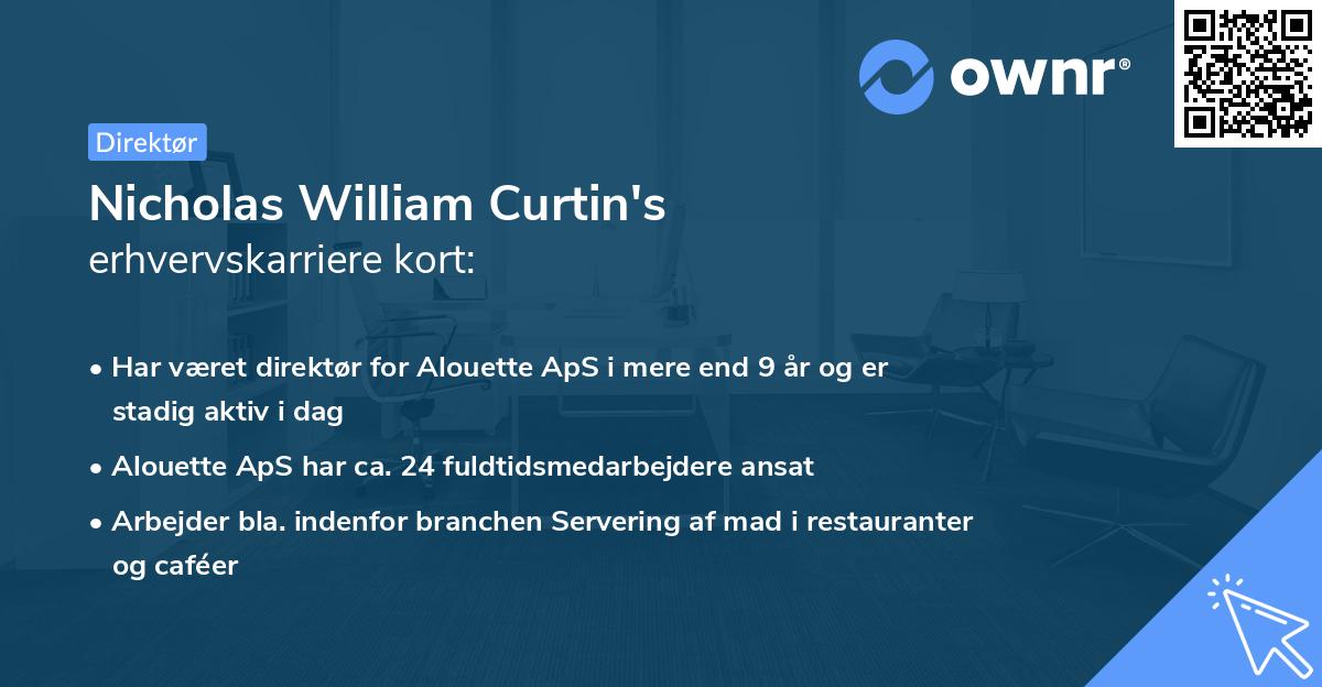 Nicholas William Curtin's erhvervskarriere kort