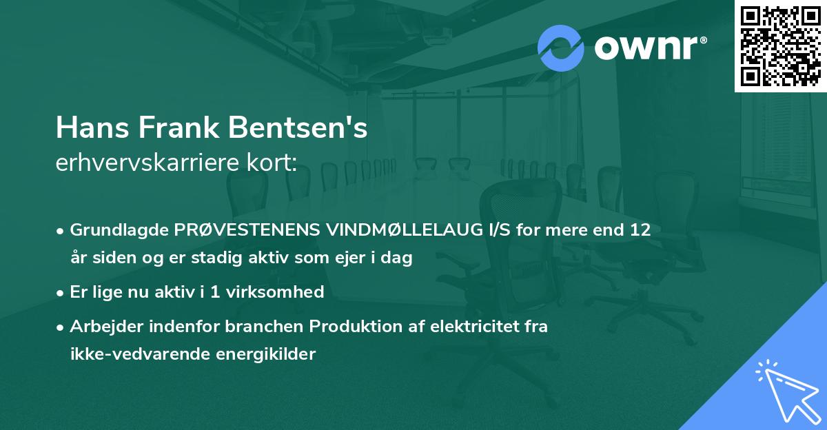 Hans Frank Bentsen's erhvervskarriere kort