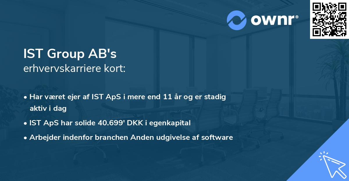IST Group AB's erhvervskarriere kort