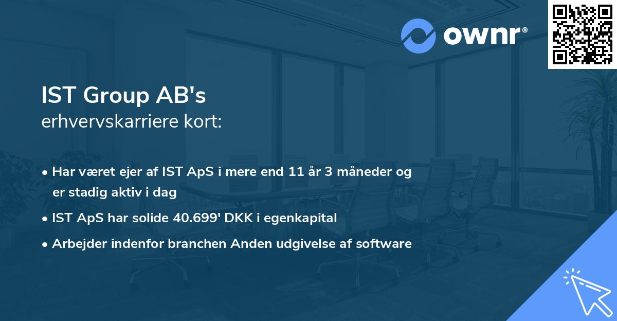 IST Group AB's erhvervskarriere kort
