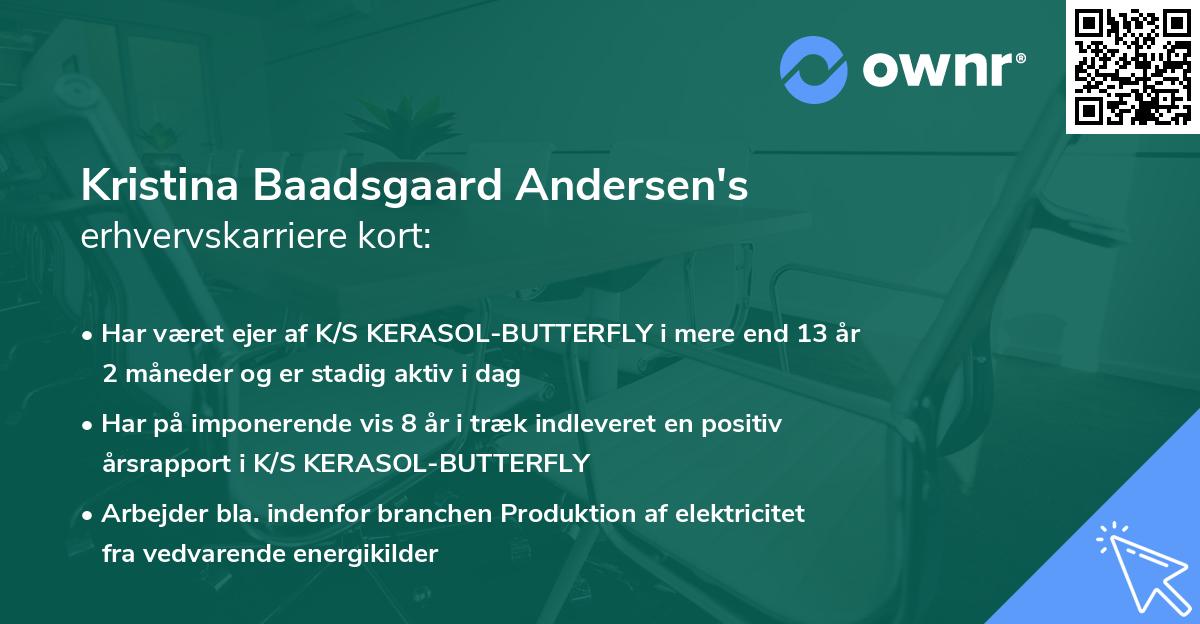 Kristina Baadsgaard Andersen's erhvervskarriere kort