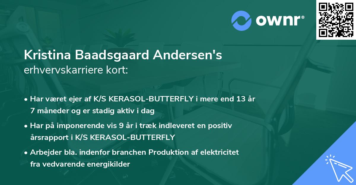 Kristina Baadsgaard Andersen's erhvervskarriere kort