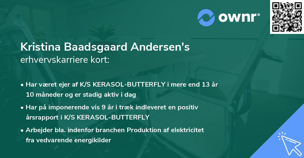 Kristina Baadsgaard Andersen's erhvervskarriere kort