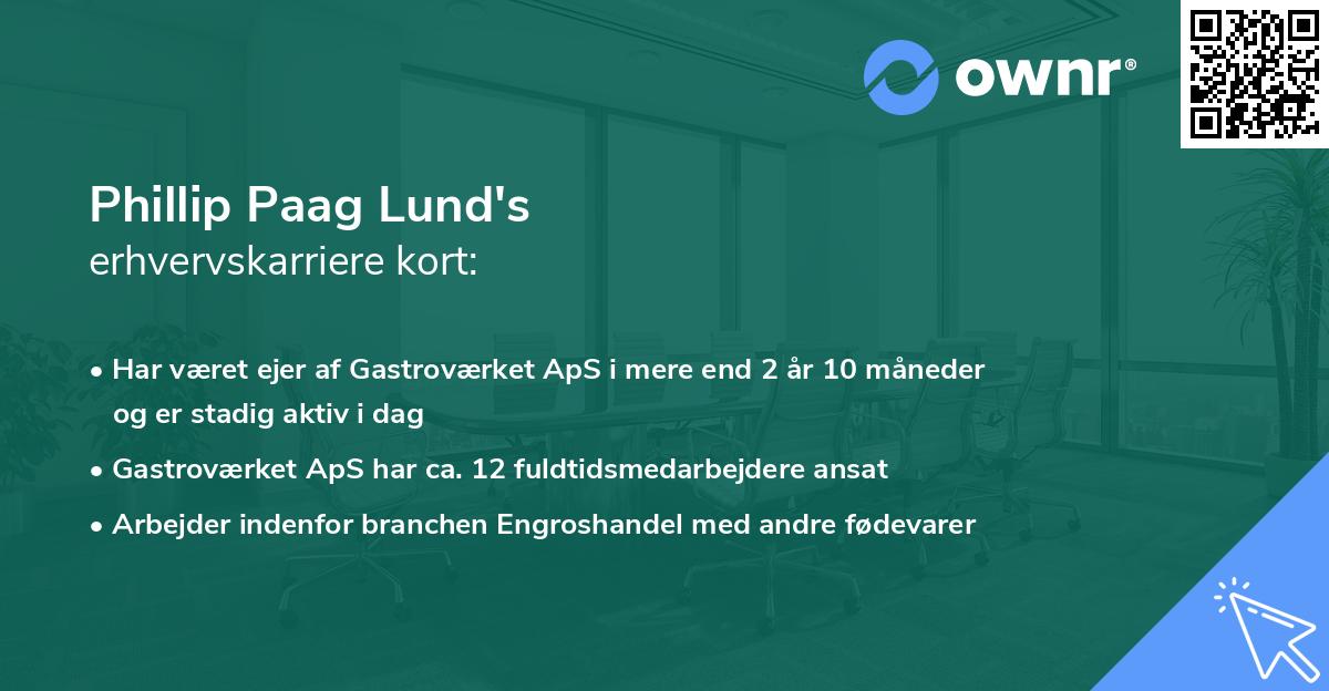 Phillip Paag Lund's erhvervskarriere kort