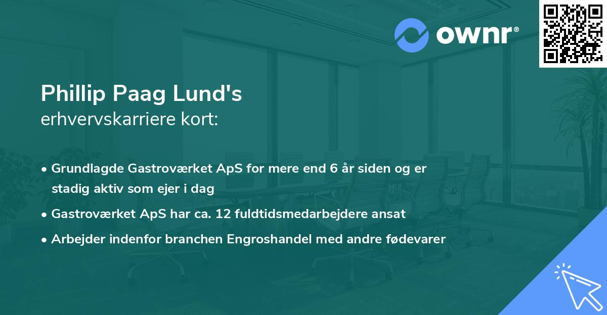Phillip Paag Lund's erhvervskarriere kort