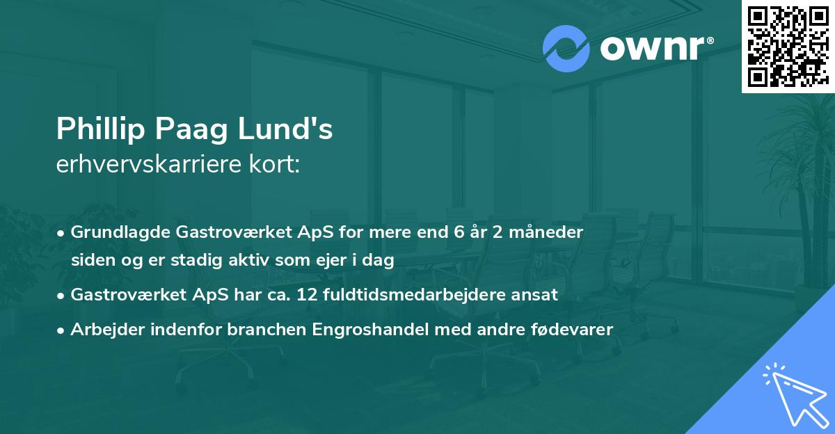 Phillip Paag Lund's erhvervskarriere kort
