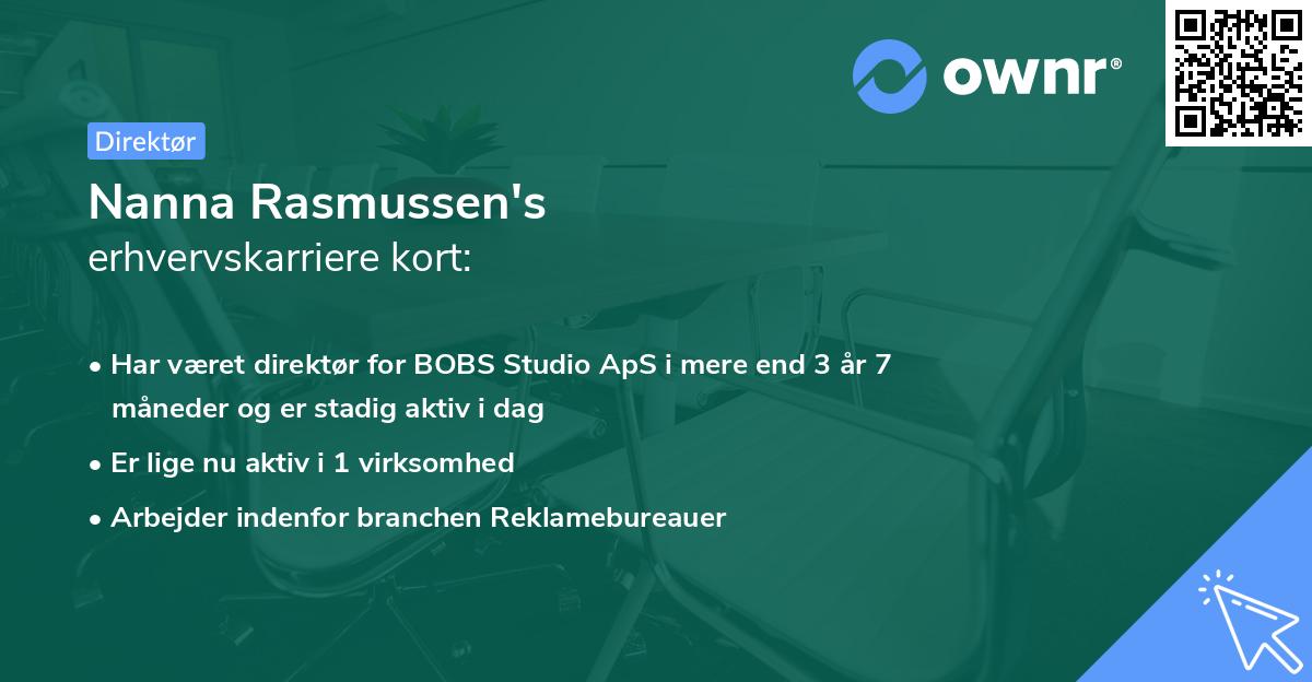 Nanna Rasmussen's erhvervskarriere kort