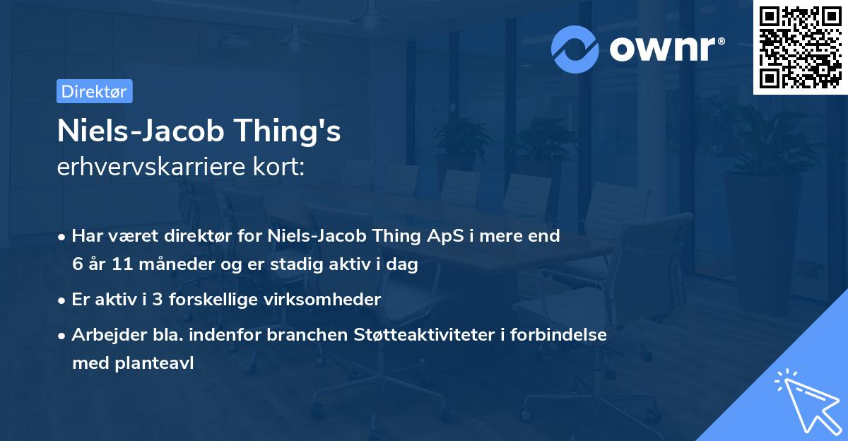 Niels-Jacob Thing's erhvervskarriere kort