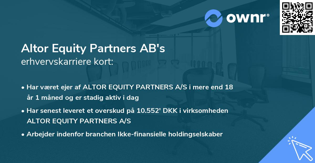 Altor Equity Partners AB's erhvervskarriere kort