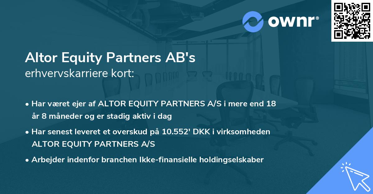 Altor Equity Partners AB's erhvervskarriere kort