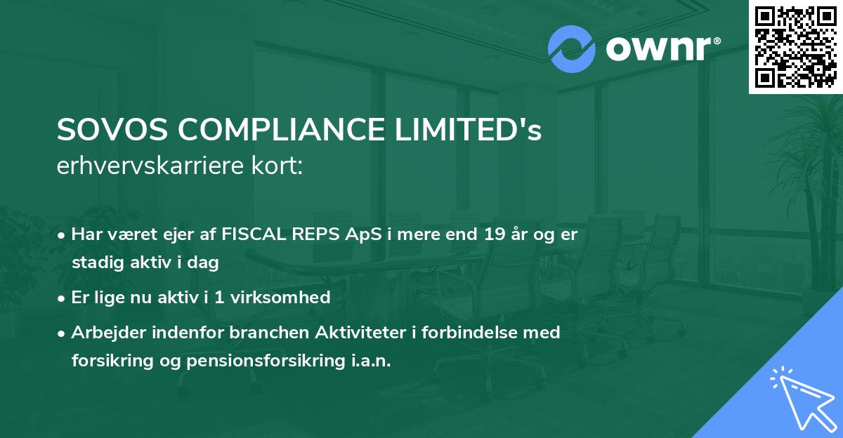 SOVOS COMPLIANCE LIMITED's erhvervskarriere kort