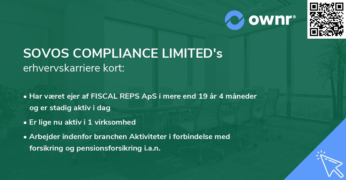 SOVOS COMPLIANCE LIMITED's erhvervskarriere kort