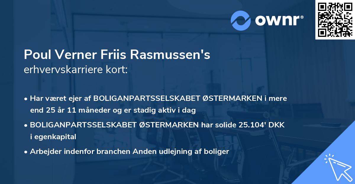 Poul Verner Friis Rasmussen's erhvervskarriere kort