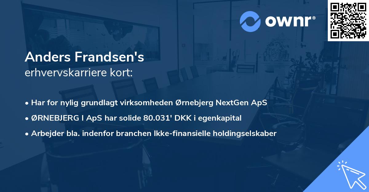 Anders Frandsen's erhvervskarriere kort
