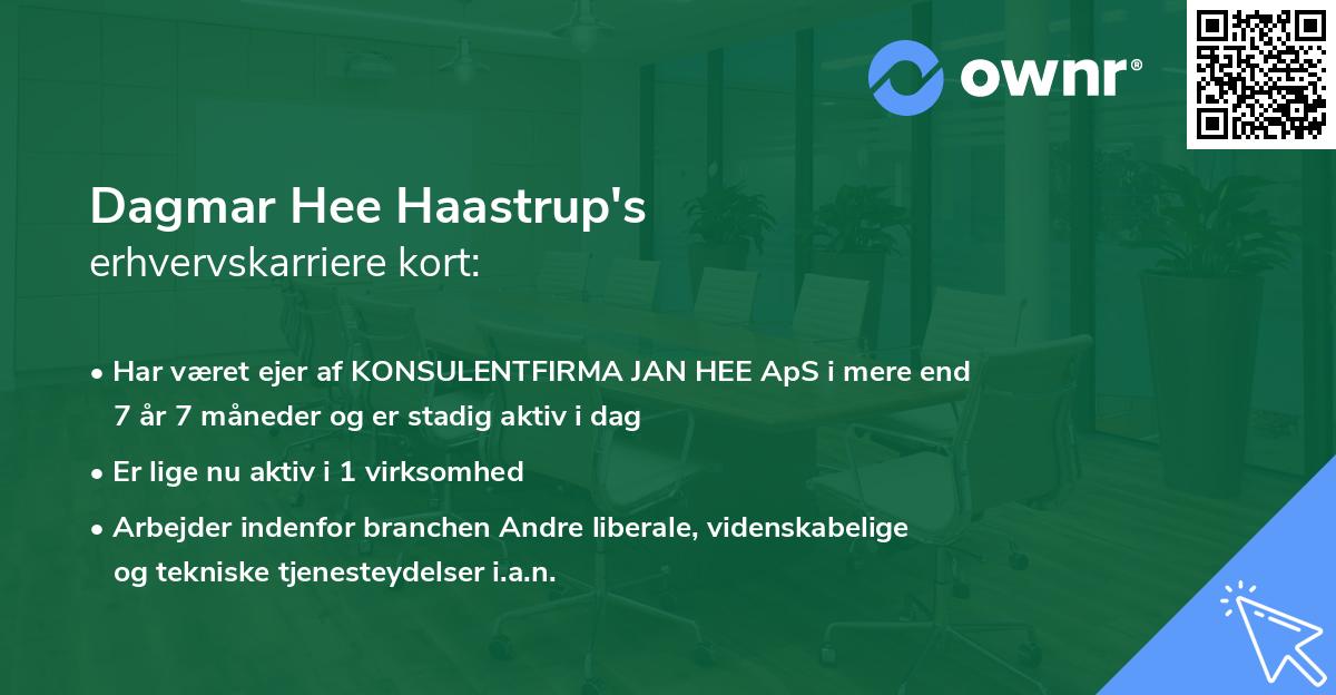 Dagmar Hee Haastrup's erhvervskarriere kort