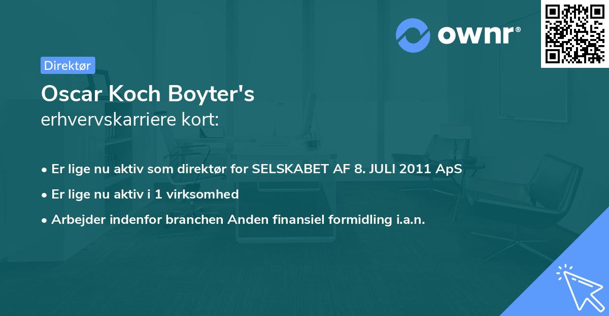 Oscar Koch Boyter's erhvervskarriere kort