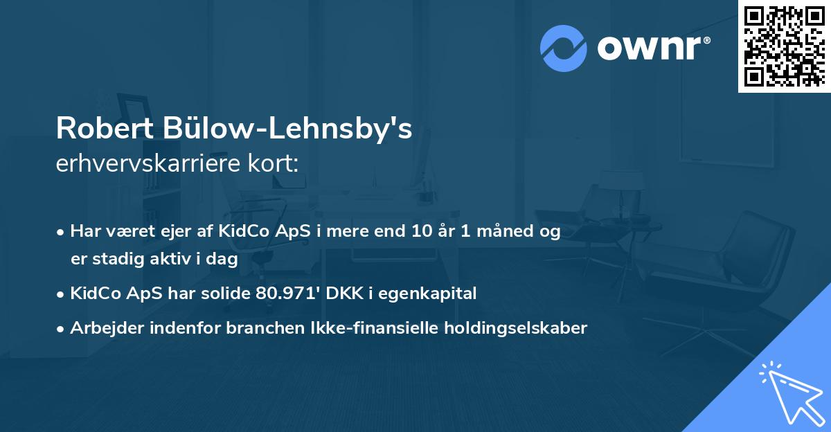 Robert Bülow-Lehnsby's erhvervskarriere kort