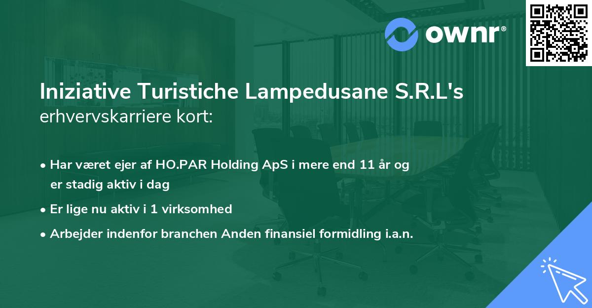 Iniziative Turistiche Lampedusane S.R.L's erhvervskarriere kort