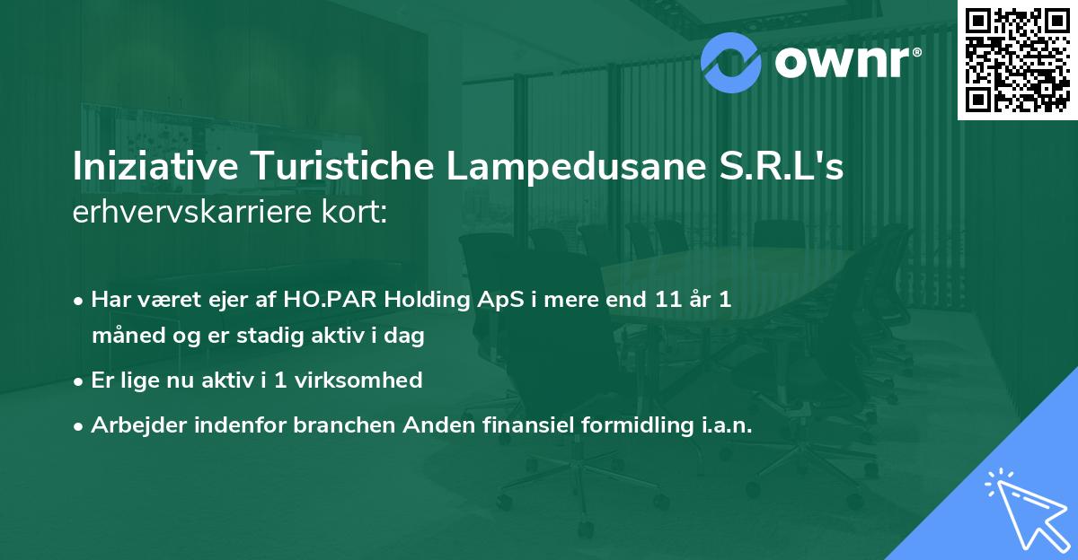 Iniziative Turistiche Lampedusane S.R.L's erhvervskarriere kort