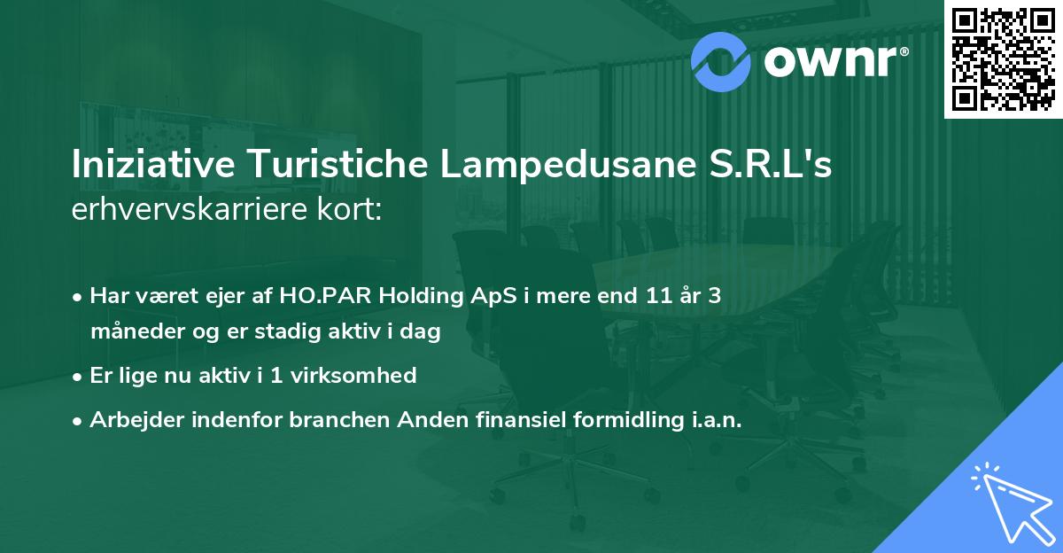 Iniziative Turistiche Lampedusane S.R.L's erhvervskarriere kort