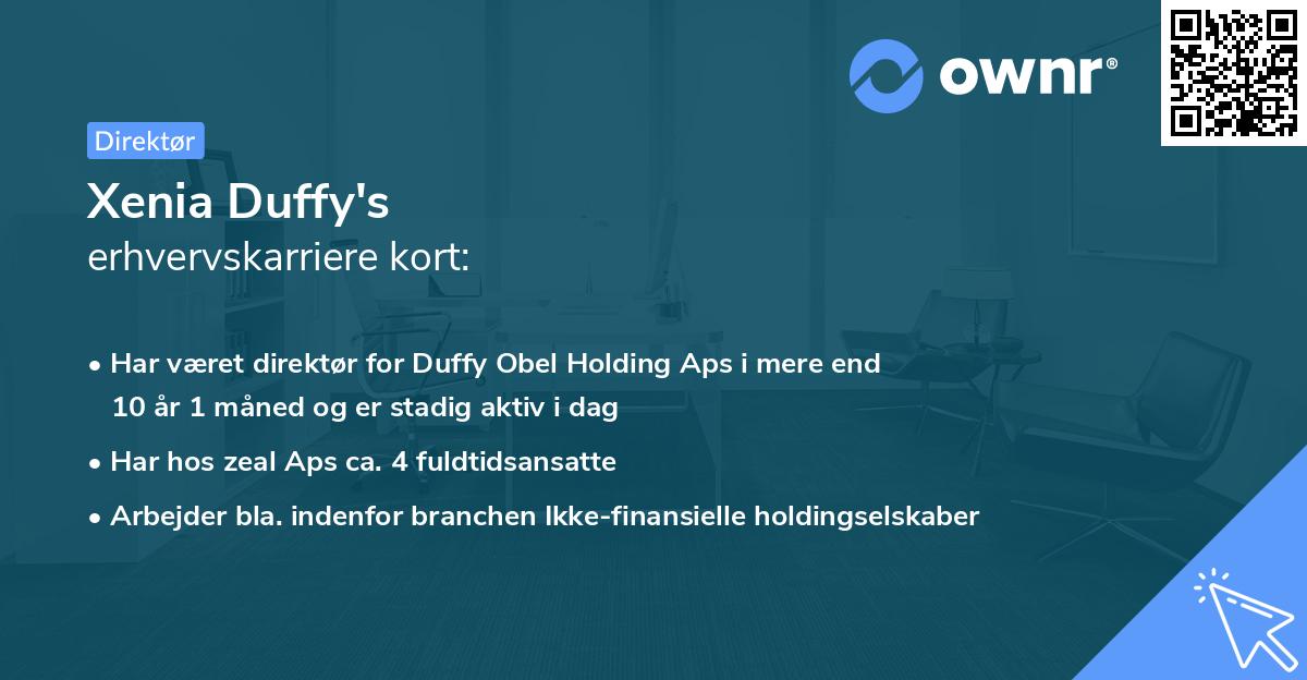 Xenia Duffy's erhvervskarriere kort