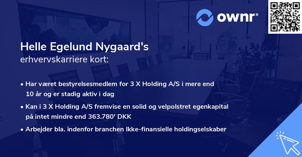 Helle Egelund Nygaard's erhvervskarriere kort