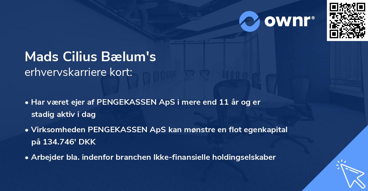 Mads Cilius Bælum's erhvervskarriere kort