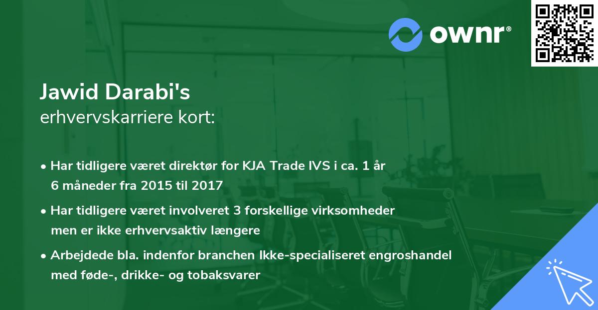 Jawid Darabi's erhvervskarriere kort
