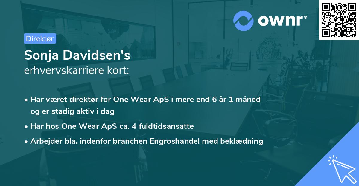 Sonja Davidsen's erhvervskarriere kort