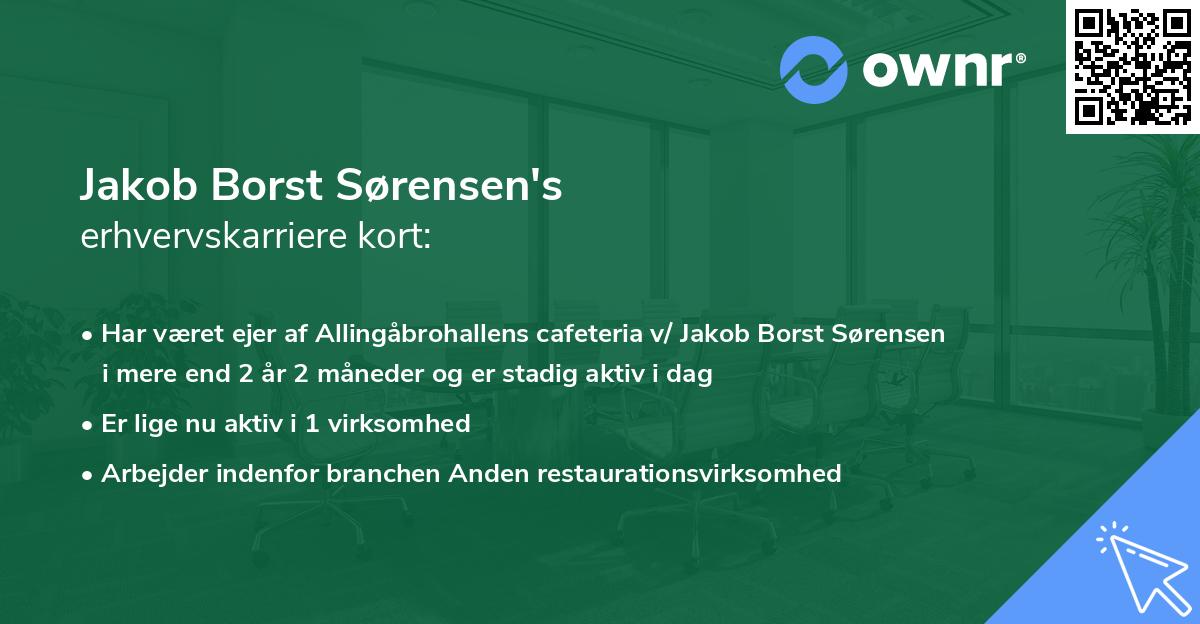 Jakob Borst Sørensen's erhvervskarriere kort