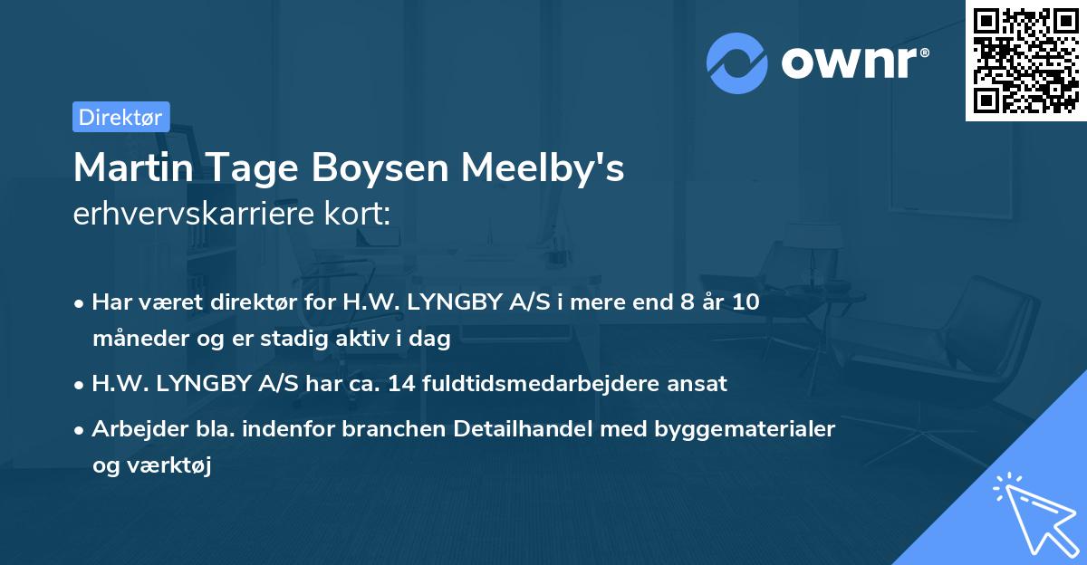 Martin Tage Boysen Meelby's erhvervskarriere kort