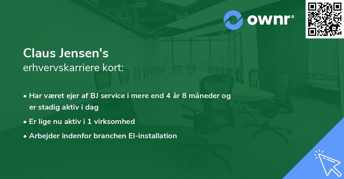 Claus Jensen's erhvervskarriere kort