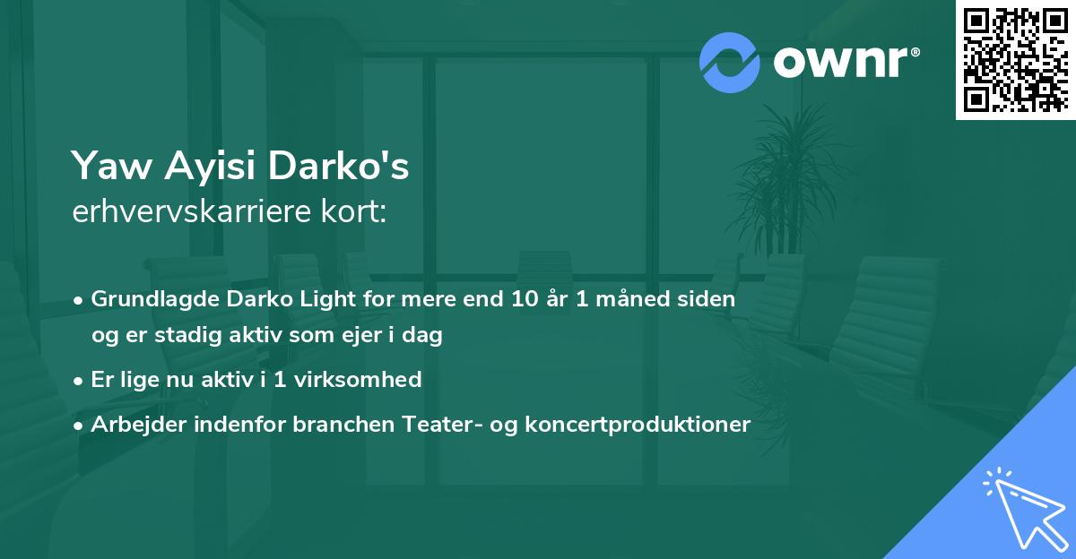 Yaw Ayisi Darko's erhvervskarriere kort