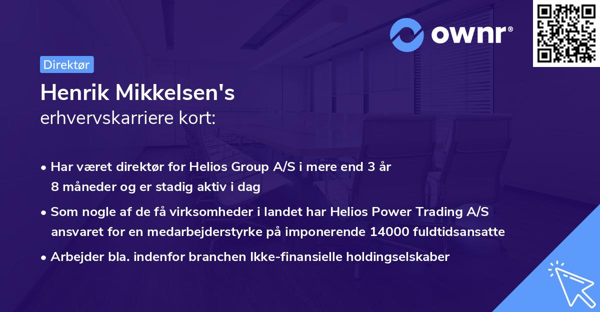 Henrik Mikkelsen's erhvervskarriere kort