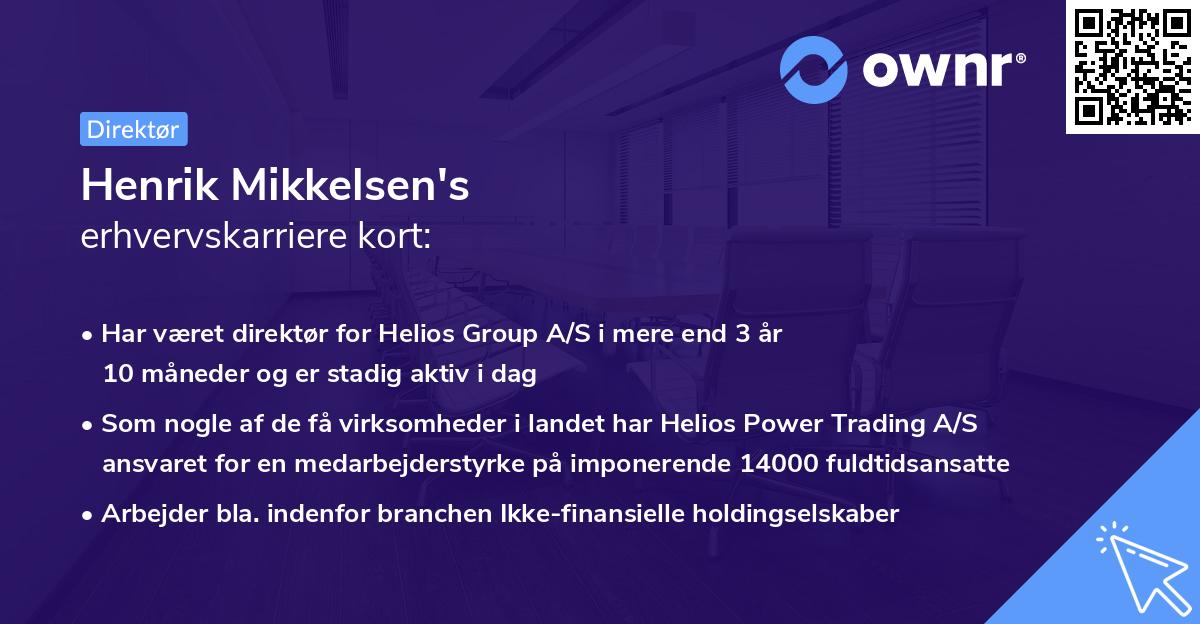 Henrik Mikkelsen's erhvervskarriere kort