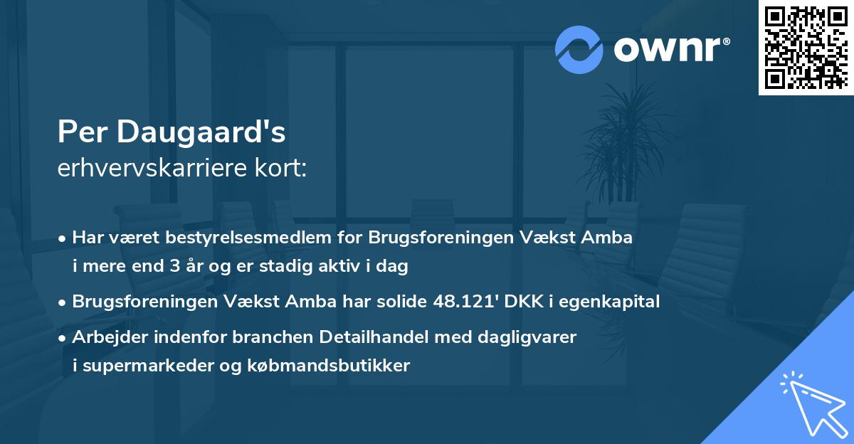 Per Daugaard's erhvervskarriere kort