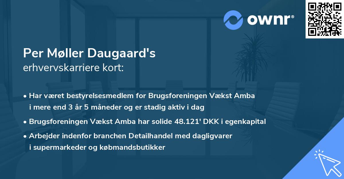 Per Møller Daugaard's erhvervskarriere kort