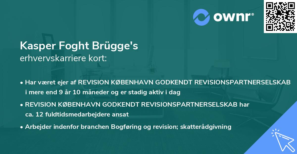 Kasper Foght Brügge's erhvervskarriere kort