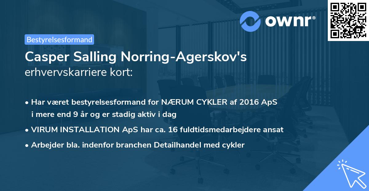 Casper Salling Norring-Agerskov's erhvervskarriere kort