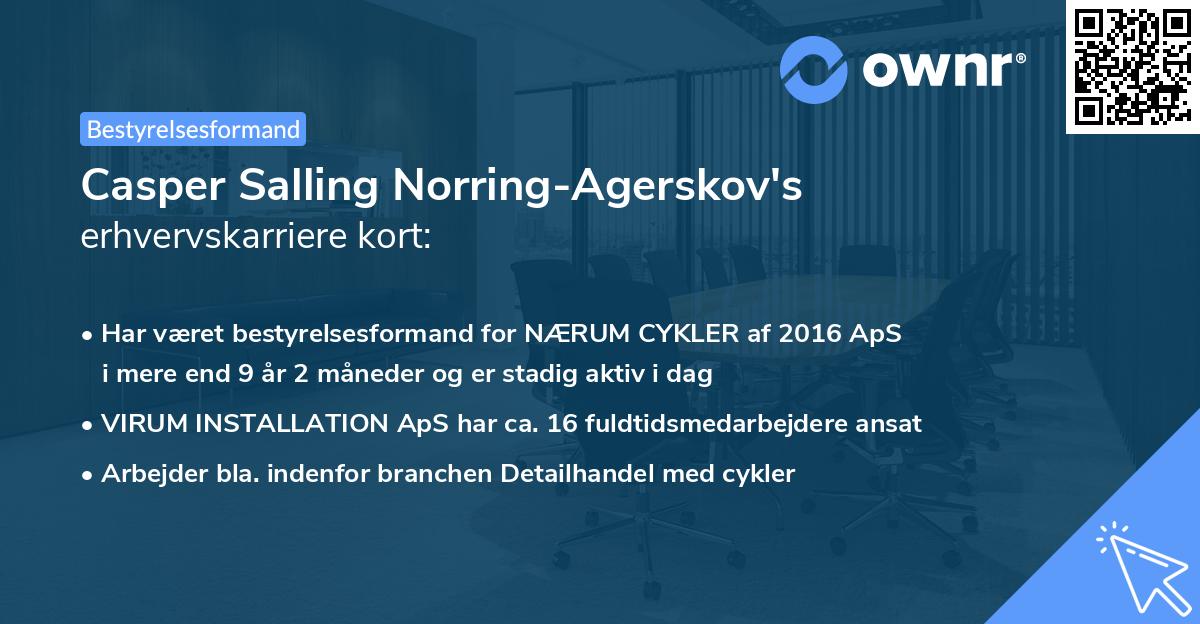 Casper Salling Norring-Agerskov's erhvervskarriere kort