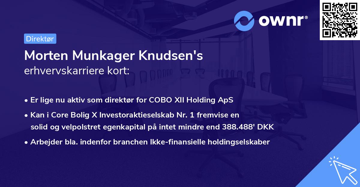 Morten Munkager Knudsen's erhvervskarriere kort