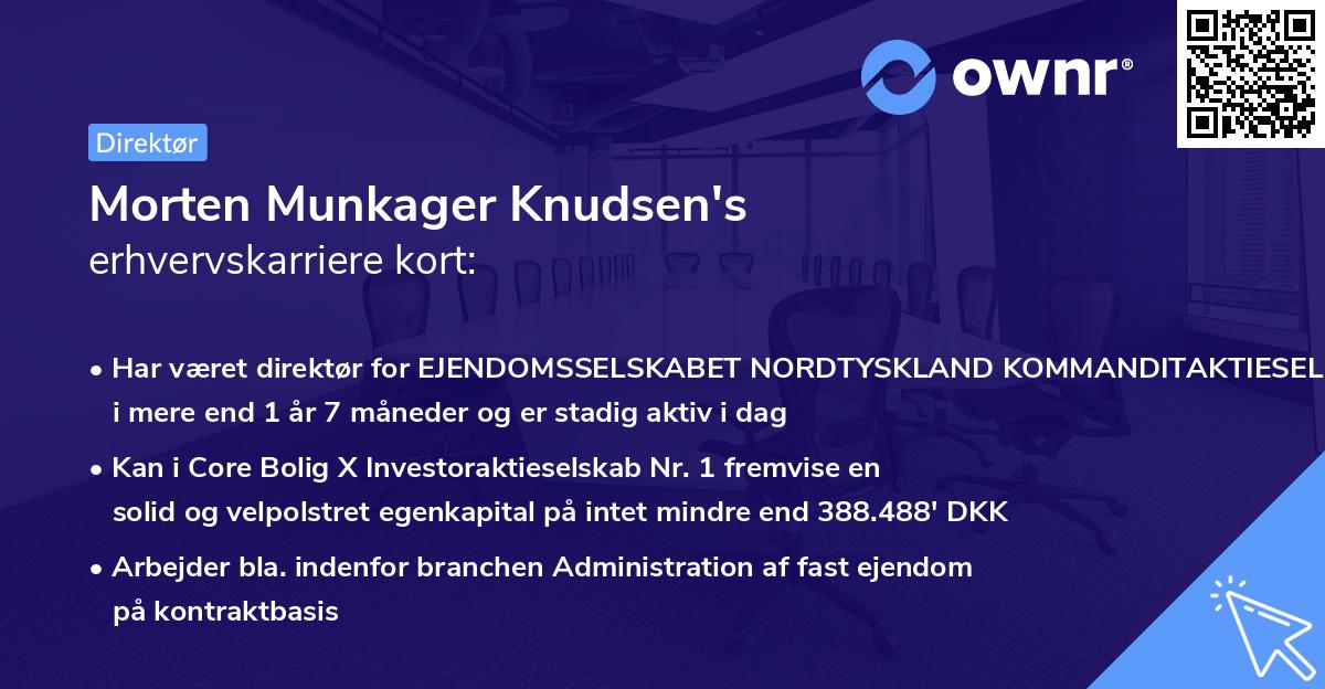 Morten Munkager Knudsen's erhvervskarriere kort
