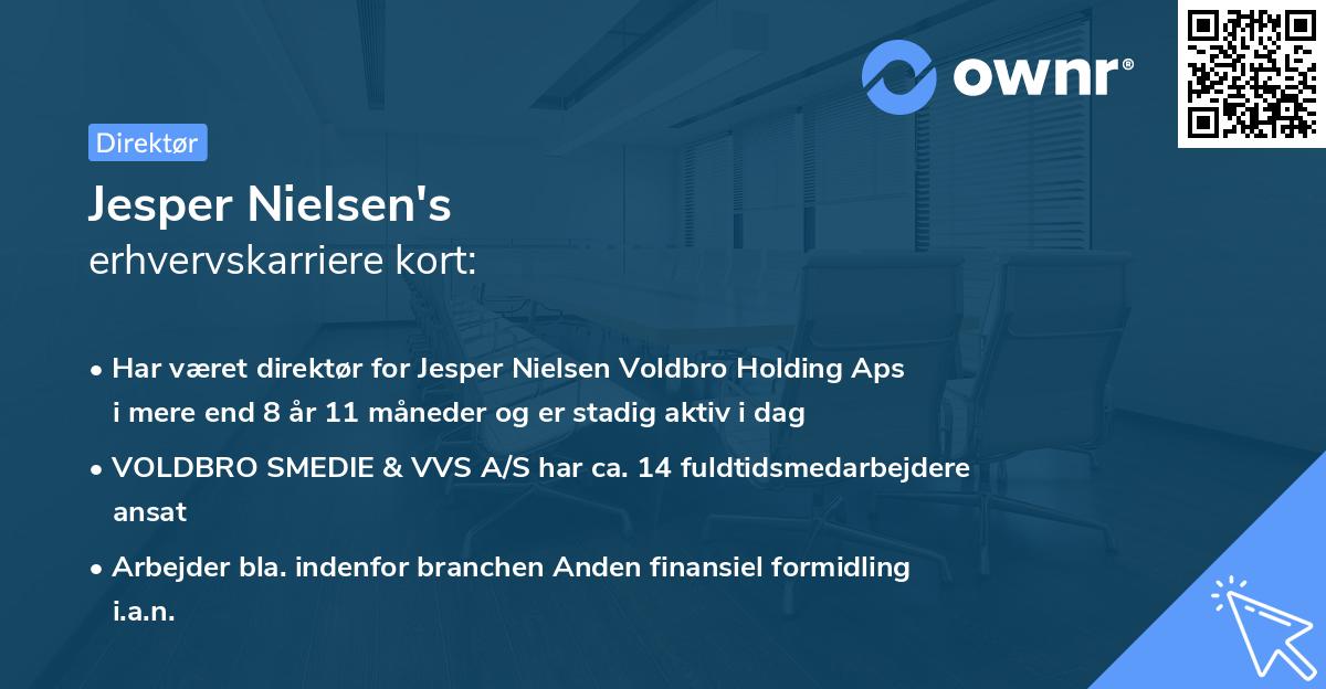 Jesper Nielsen's erhvervskarriere kort