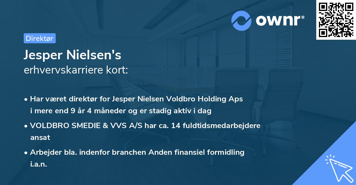 Jesper Nielsen's erhvervskarriere kort
