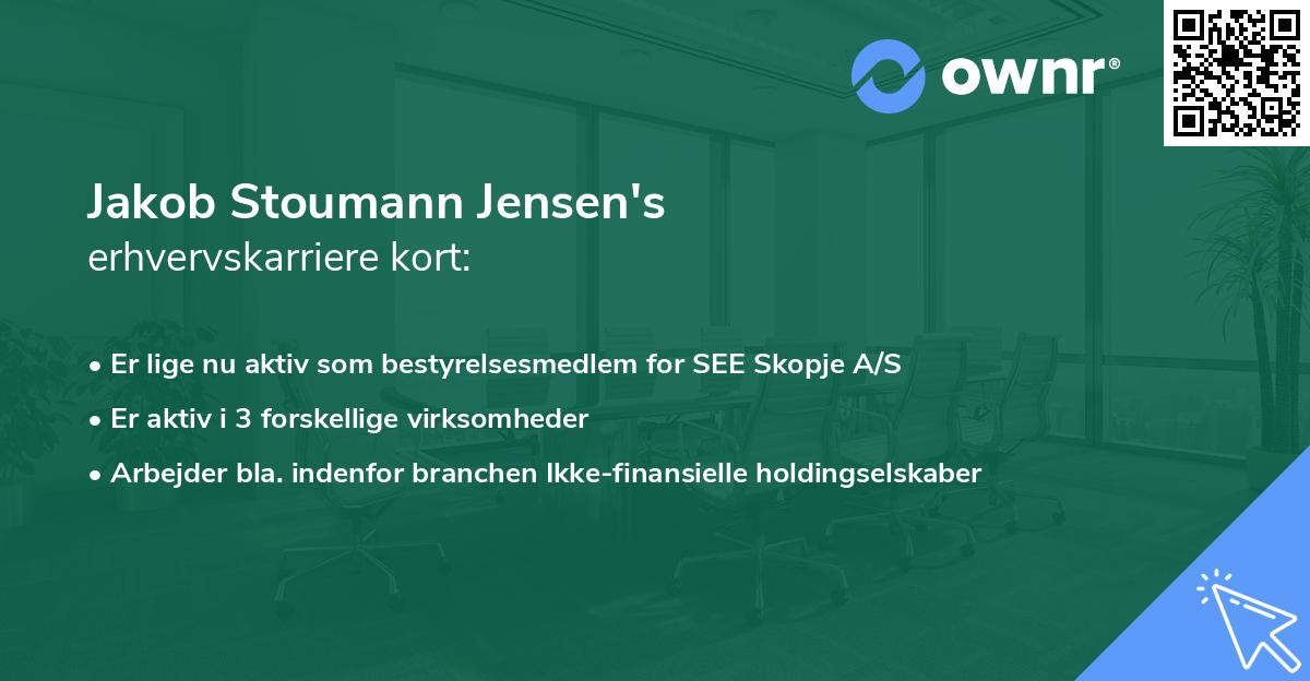 Jakob Stoumann Jensen's erhvervskarriere kort