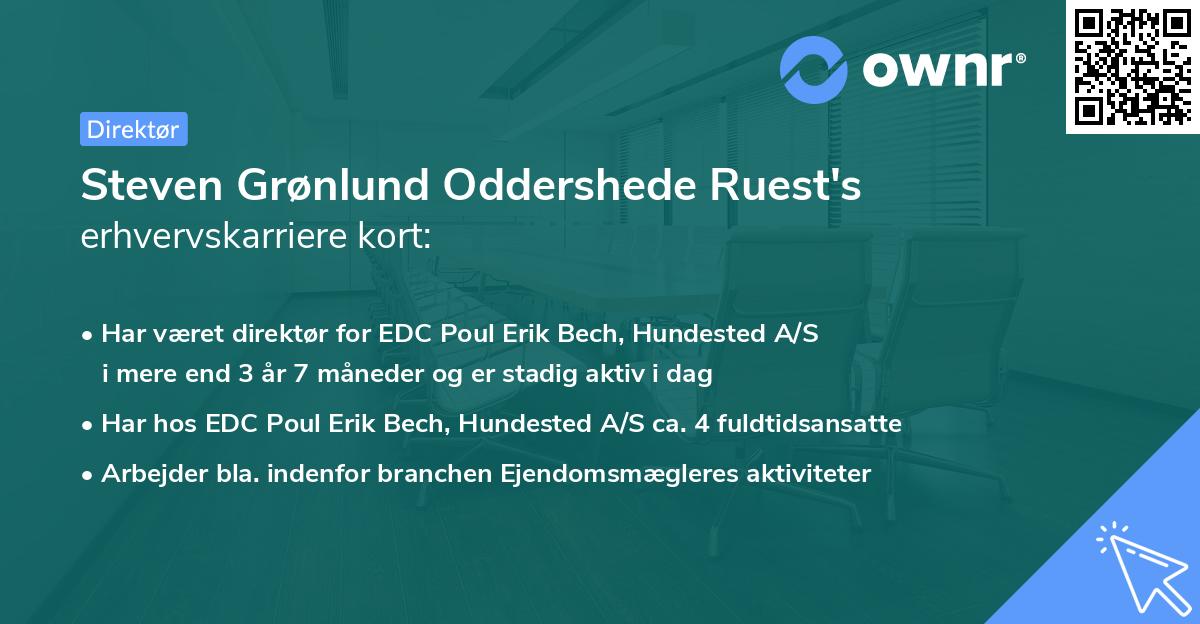 Steven Grønlund Oddershede Ruest's erhvervskarriere kort